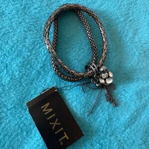Mixit Black and Silver Bracelet with Charms